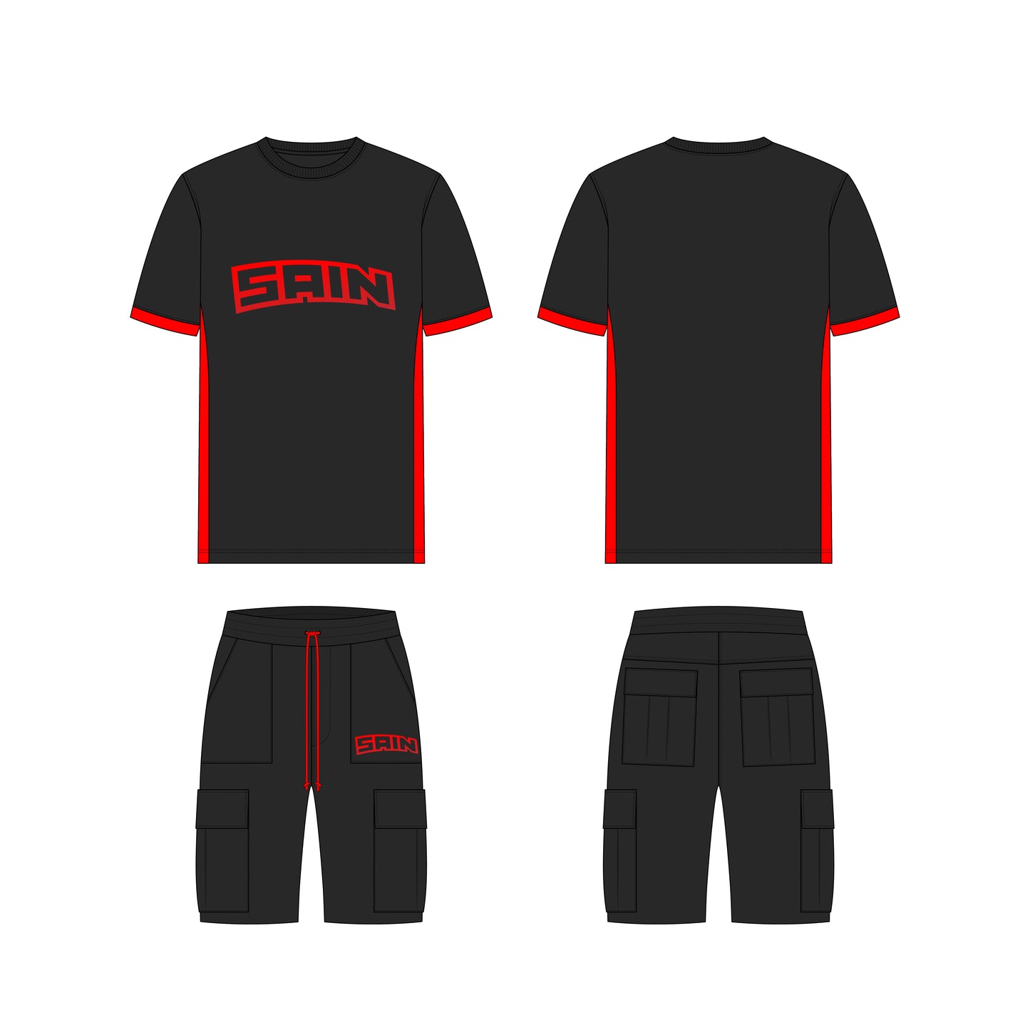 SAIN WOVEN SHORT SET (RED)