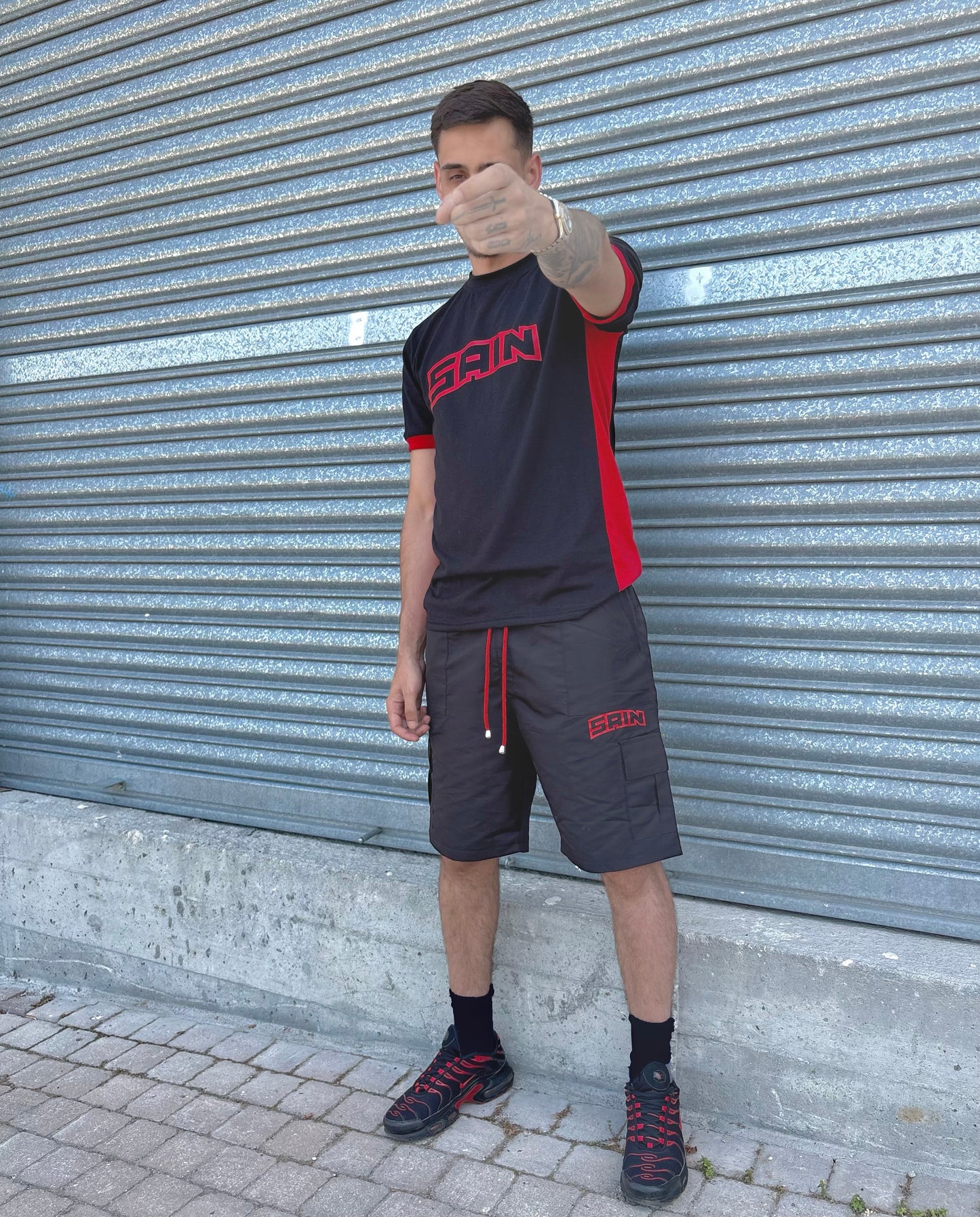 SAIN WOVEN SHORT SET (RED)